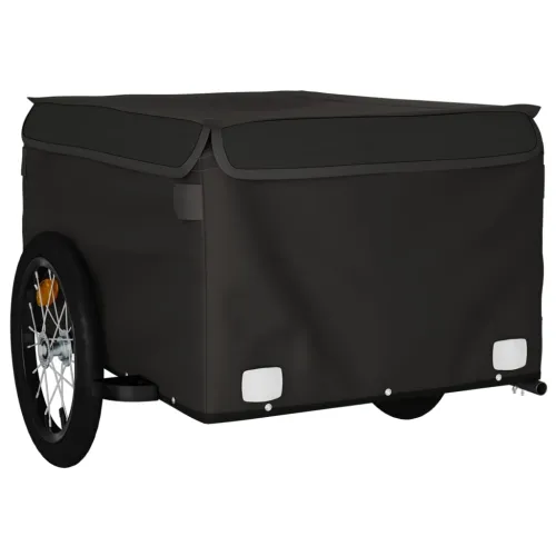 Prikolica za bicikl crna 45 kg željezna - Crna 124 x 62.5 x 52 cm Cijena