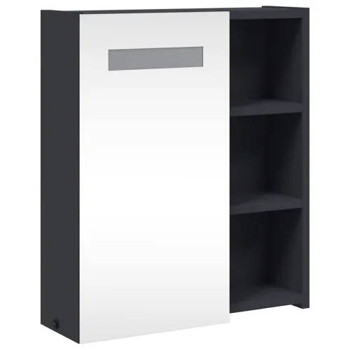 Kupaonski ormarić s ogledalom i LED svjetlom sivi 45x13x52 cm - Siva 45 x 13 x 52 cm Cijena