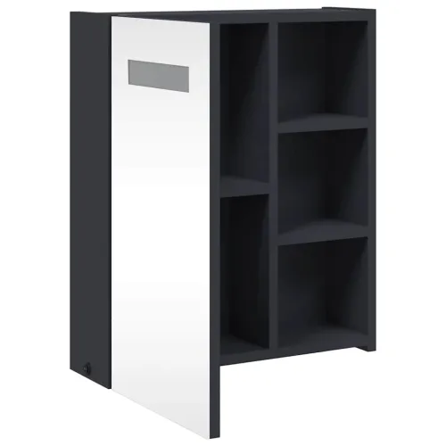 Kupaonski ormarić s ogledalom i LED svjetlom sivi 45x13x52 cm - Siva 45 x 13 x 52 cm Cijena