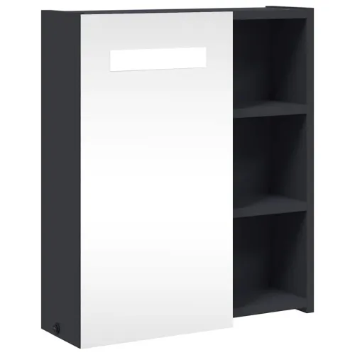 Kupaonski ormarić s ogledalom i LED svjetlom sivi 45x13x52 cm - Siva 45 x 13 x 52 cm Cijena