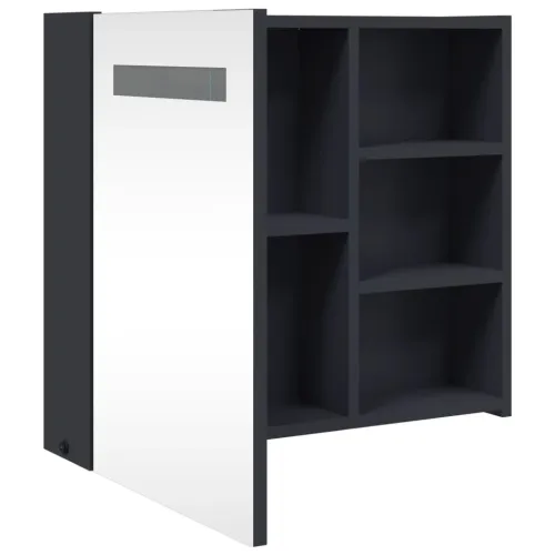 Kupaonski ormarić s ogledalom i LED svjetlom sivi 60x13x52 cm - Siva 60 x 13 x 52 cm Cijena