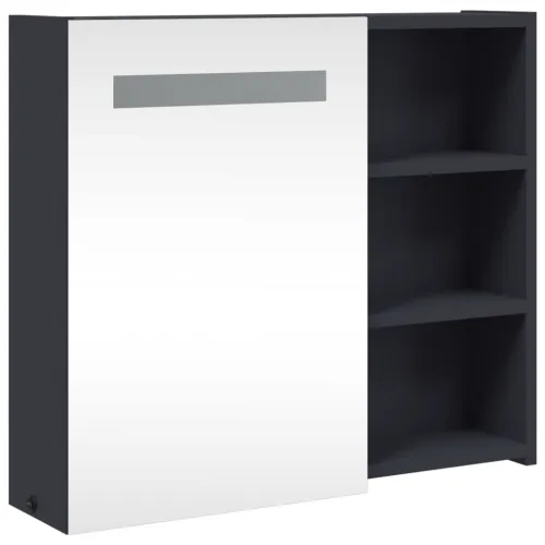 Kupaonski ormarić s ogledalom i LED svjetlom sivi 60x13x52 cm - Siva 60 x 13 x 52 cm Cijena