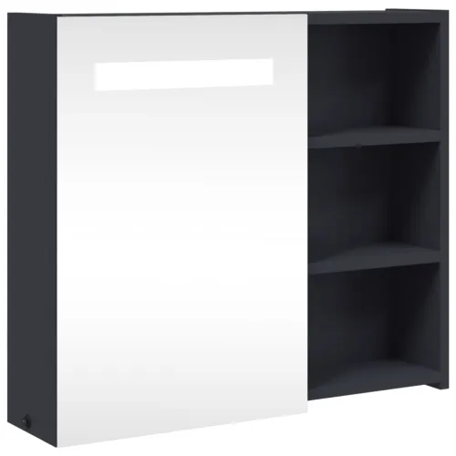 Kupaonski ormarić s ogledalom i LED svjetlom sivi 60x13x52 cm - Siva 60 x 13 x 52 cm Cijena