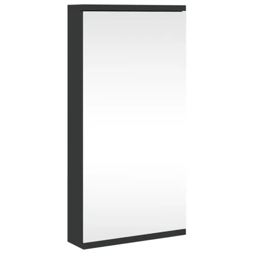 Kutni kupaonski ormarić s ogledalom crni 30 x 24 x 60 cm - Crna Cijena