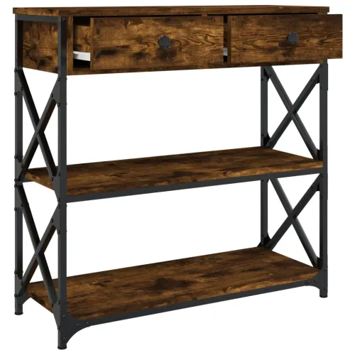 Konzolni stol boja hrasta 75 x 28 x 75 cm konstruirano drvo - Dimljeni hrast 75 cm Cijena