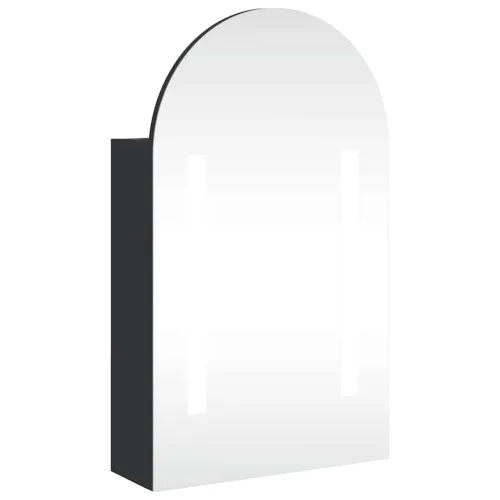 Kupaonski ormarić s ogledalom LED lučni crni 42 x 13 x 70 cm - Crna Cijena