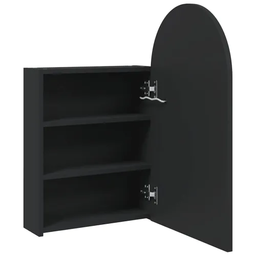 Kupaonski ormarić s ogledalom LED lučni crni 42 x 13 x 70 cm - Crna Cijena