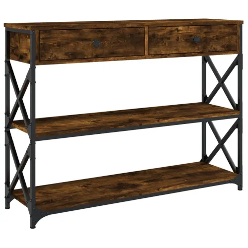 Konzolni stol boja hrasta 100x28x75 cm od konstruiranog drva - Dimljeni hrast 100 cm Cijena