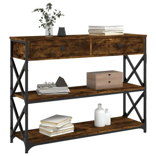 Konzolni stol boja hrasta 100x28x75 cm od konstruiranog drva - Dimljeni hrast 100 cm Cijena