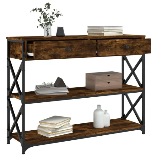 Konzolni stol boja hrasta 100x28x75 cm od konstruiranog drva - Dimljeni hrast 100 cm Cijena