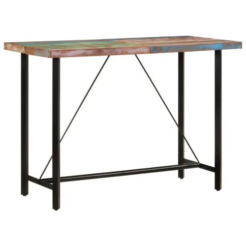 Barski stol 150 x 70 x 107 cm masivno obnovljeno drvo i željezo - Šareni 150 x 70 x 107 cm Cijena