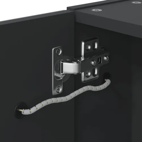 Kupaonski ormarić s ogledalom i LED svjetlom crni 60x13x52 cm - Crna 60 x 13 x 52 cm Cijena