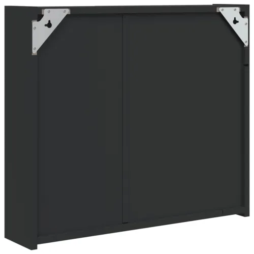 Kupaonski ormarić s ogledalom i LED svjetlom crni 60x13x52 cm - Crna 60 x 13 x 52 cm Cijena