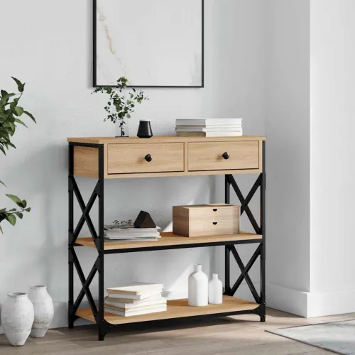 Konzolni stol boja hrasta sonome 75x28x75 cm konstruirano drvo - Sonoma hrast 75 cm Cijena