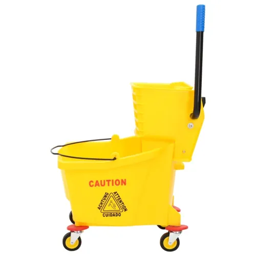 Kanta za brisanje s cjedilom i kotačima žuta 36 L polipropilen - 60 x 40 x 94 cm Cijena