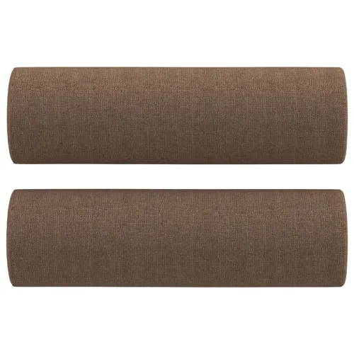 3-dijelni set sofa s jastucima smeđi od tkanine - Smeđa s jastučićima Cijena