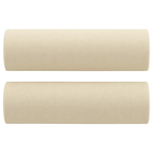 4-dijelni set sofa s jastucima krem od tkanine - Krema s jastucima i tabureom Cijena