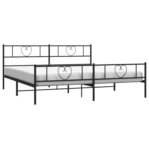 Metalni okvir kreveta uzglavlje i podnožje crni 183x213 cm - Crna 183 x 213 cm s uzglavljem i podnožjem Cijena