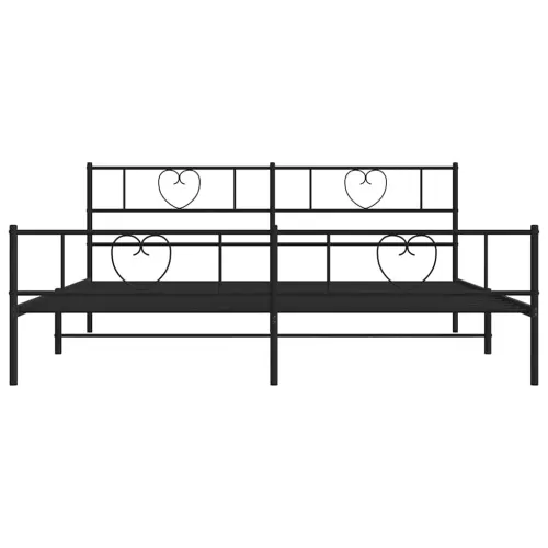 Metalni okvir kreveta uzglavlje i podnožje crni 183x213 cm - Crna 183 x 213 cm s uzglavljem i podnožjem Cijena