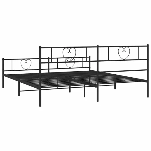 Metalni okvir kreveta uzglavlje i podnožje crni 183x213 cm - Crna 183 x 213 cm s uzglavljem i podnožjem Cijena