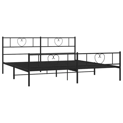 Metalni okvir kreveta uzglavlje i podnožje crni 183x213 cm - Crna 183 x 213 cm s uzglavljem i podnožjem Cijena