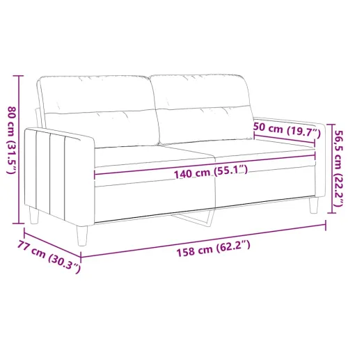 Dvosjed od tkanine crni 140 cm - Crna 140 cm Cijena