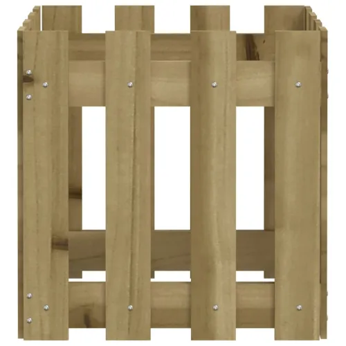 Vrtna sadilica s izgledom ograde 40x40x40 cm od borovine - Prirodno impregnirano 40 x 40 x 40 cm Cijena