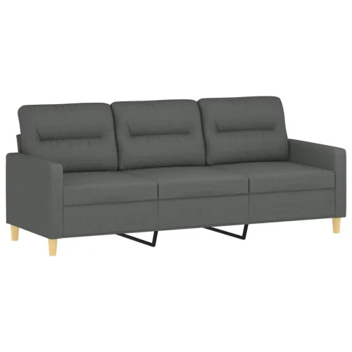 4-dijelni set sofa s jastucima tamnosivi od tkanine - Tamno siva s jastucima i tabureom Cijena
