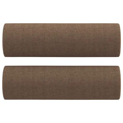 4-dijelni set sofa s jastucima smeđi od tkanine - Smeđa s jastucima i tabureom Cijena