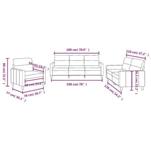 3-dijelni set sofa s jastucima krem od tkanine - Krema s jastučićima Cijena