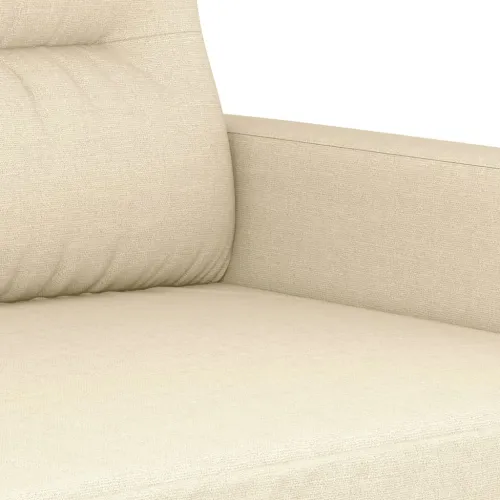 3-dijelni set sofa s jastucima krem od tkanine - Krema s jastučićima Cijena