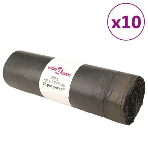 Vreće za smeće s vezicama 250 kom crne 60 L - 60 l s vezicama 60 l s vezicama Cijena