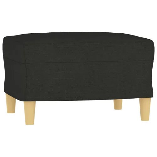 4-dijelni set sofa s jastucima crni od tkanine - Crna s jastucima i tabureom Cijena