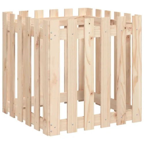 Vrtna sadilica s izgledom ograde 60x60x60 cm od borovine - Prirodna boja bora 60 x 60 x 60 cm Cijena
