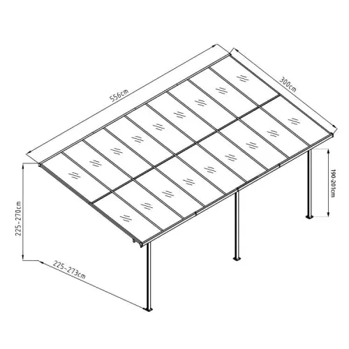 Westmann - Nadstrešnica za terasu - 556x300 cm (16,68 m²) - BRANDED IN GERMANY Cijena