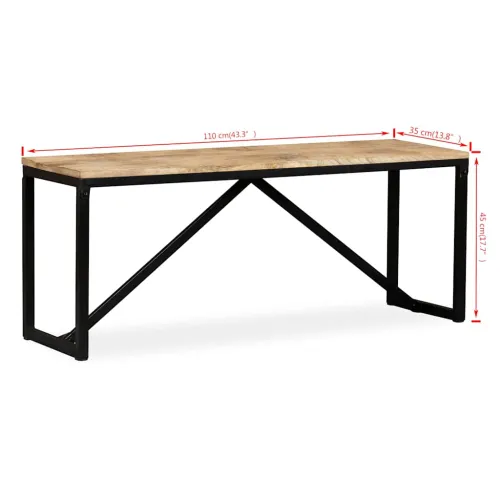 Klupa od masivnog drva manga 110x35x45 cm - Smeđa 110 x 35 x 45 cm Cijena
