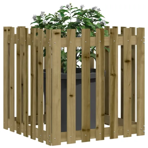 Vrtna sadilica s izgledom ograde 70 x 70 x 70 cm od borovine - Prirodno impregnirano 70 x 70 x 70 cm Cijena
