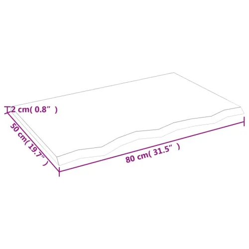 Stolna ploča 80x50x2 cm od netretirane masivne hrastovine - Prirodna 80 x 50 x 2 cm Cijena