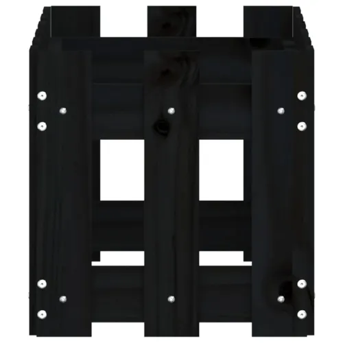 Vrtna sadilica s izgledom ograde crna 60x30x30 cm od borovine - Crna boja bora 60 x 30 x 30 cm Cijena