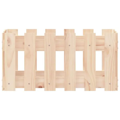 Vrtna sadilica s izgledom ograde 60x30x30 cm masivna borovina - Prirodna boja bora 60 x 30 x 30 cm Cijena