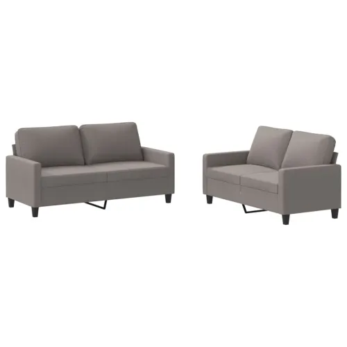 2-dijelni set sofa s jastucima smeđesivi od tkanine - Sivo-smeđa s jastučićima Sivo-smeđa s jastučićima Cijena