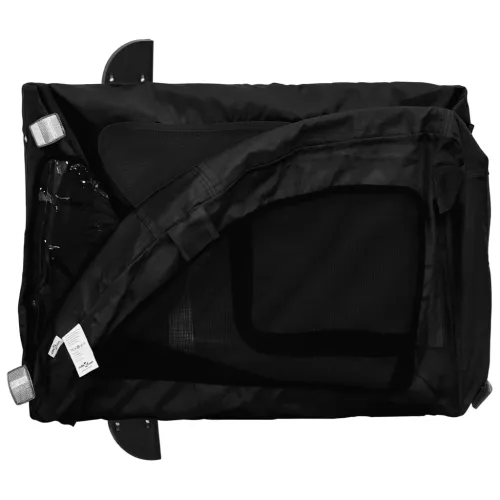 Prikolica za bicikl za ljubimce crna od tkanine i željeza - Crna 124 x 53 x 53 cm Cijena