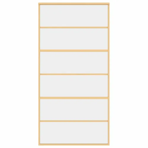 Klizna vrata zlatna 102,5x205 cm prozirno staklo ESG i aluminij - Zlatno 102.5 x 205 cm 5 vodoravnih šipki Cijena
