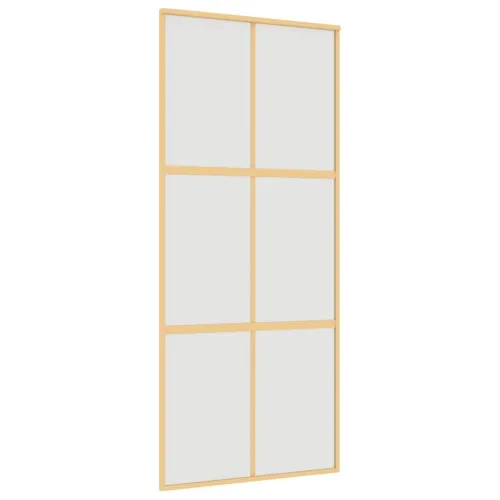 Klizna vrata zlatna 90 x 205 cm matirano staklo ESG i aluminij - Zlatna i mat 90 x 205 cm Rešetke 3 x 2 Cijena
