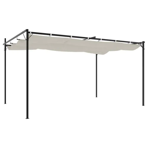 Pergola s pomičnim krovom krem 395 x 292 x 230 cm - Krema 395 x 292 x 230 cm Cijena