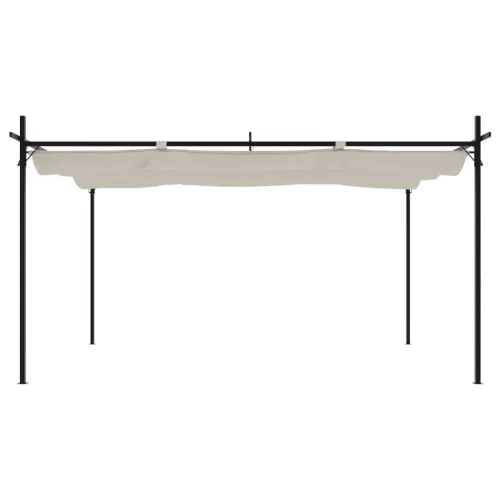Pergola s pomičnim krovom krem 395 x 292 x 230 cm - Krema 395 x 292 x 230 cm Cijena