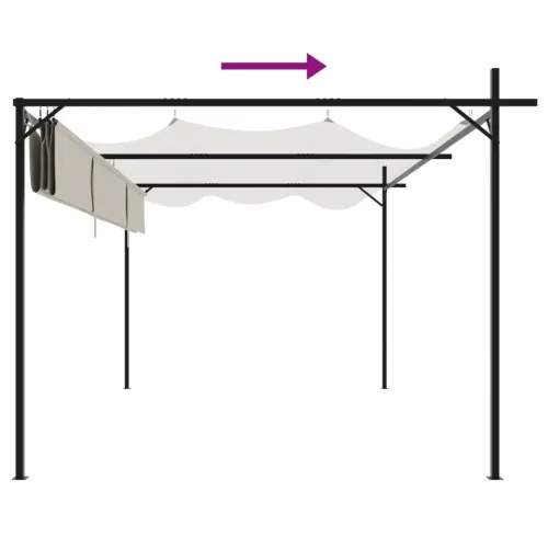 Pergola s pomičnim krovom krem 395 x 292 x 230 cm - Krema 395 x 292 x 230 cm Cijena
