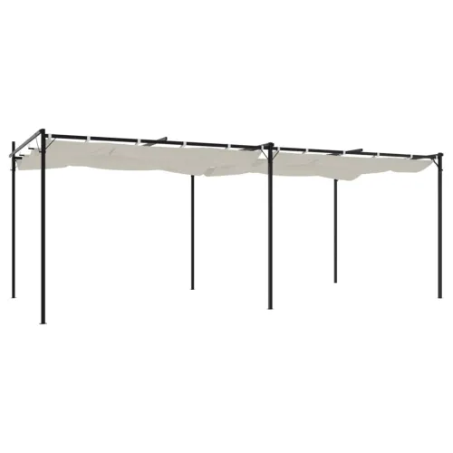 Pergola s pomičnim krovom krem 589x292x230 cm - Krema 589 x 292 x 230 cm Cijena