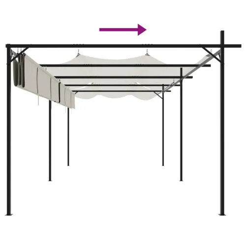 Pergola s pomičnim krovom krem 589x292x230 cm - Krema 589 x 292 x 230 cm Cijena
