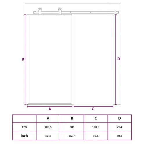 Klizna vrata zlatna 102,5x205 cm matirano staklo ESG i aluminij - Zlatna i mat 102.5 x 205 cm Rešetke 6 x 2 Cijena